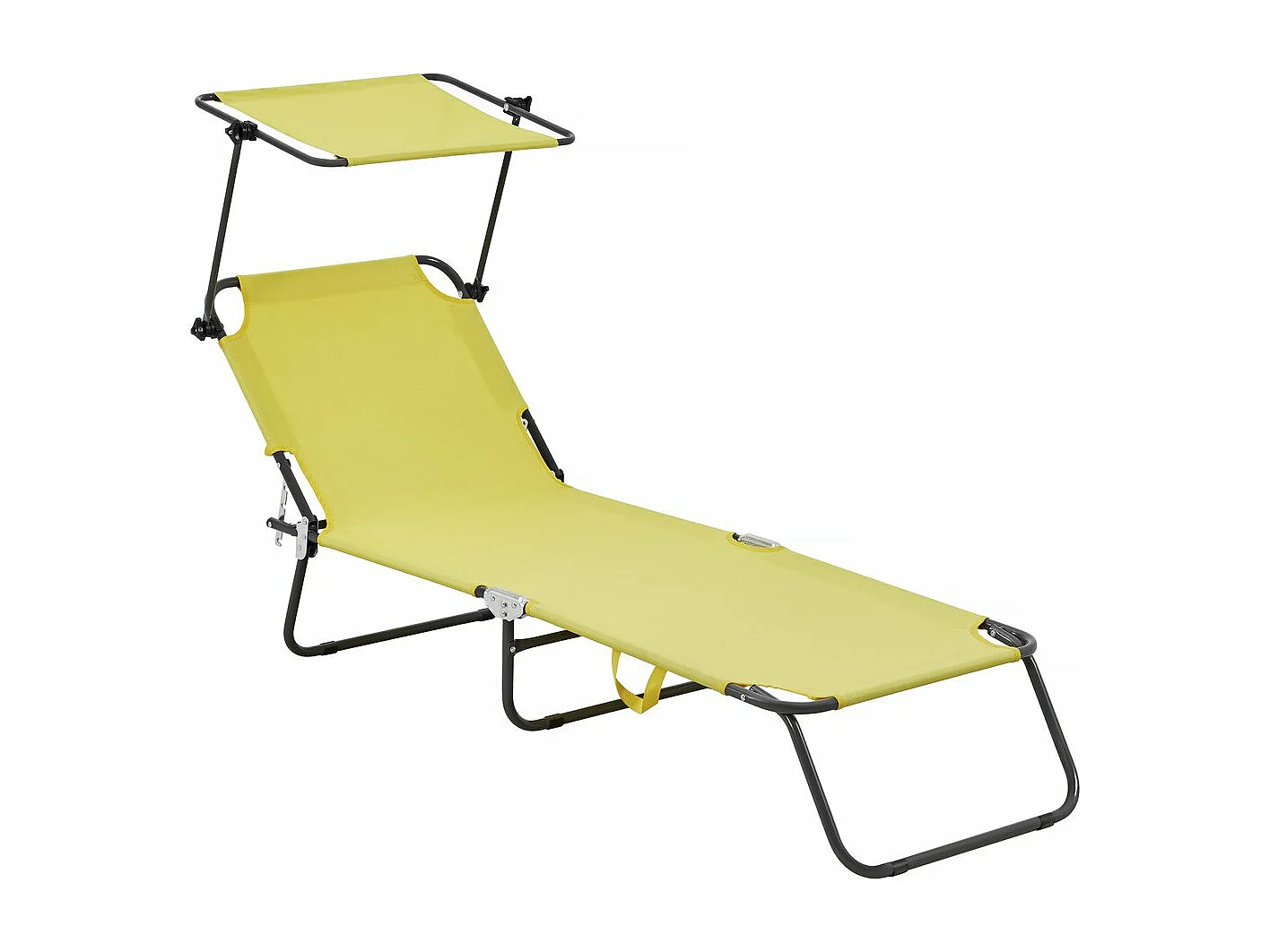 Klappbare Sonnenliege "Lazy" - Mit Sonnenschutz - Gelb