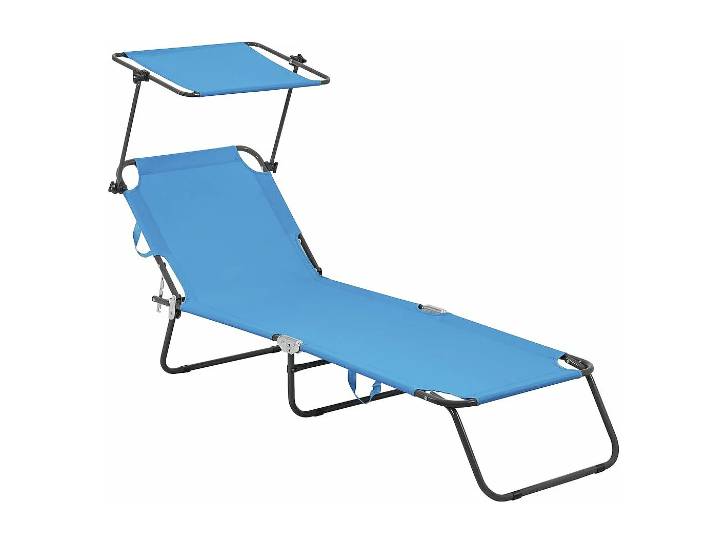 Klappbare Sonnenliege "Lazy" - Mit Sonnenschutz - Blau