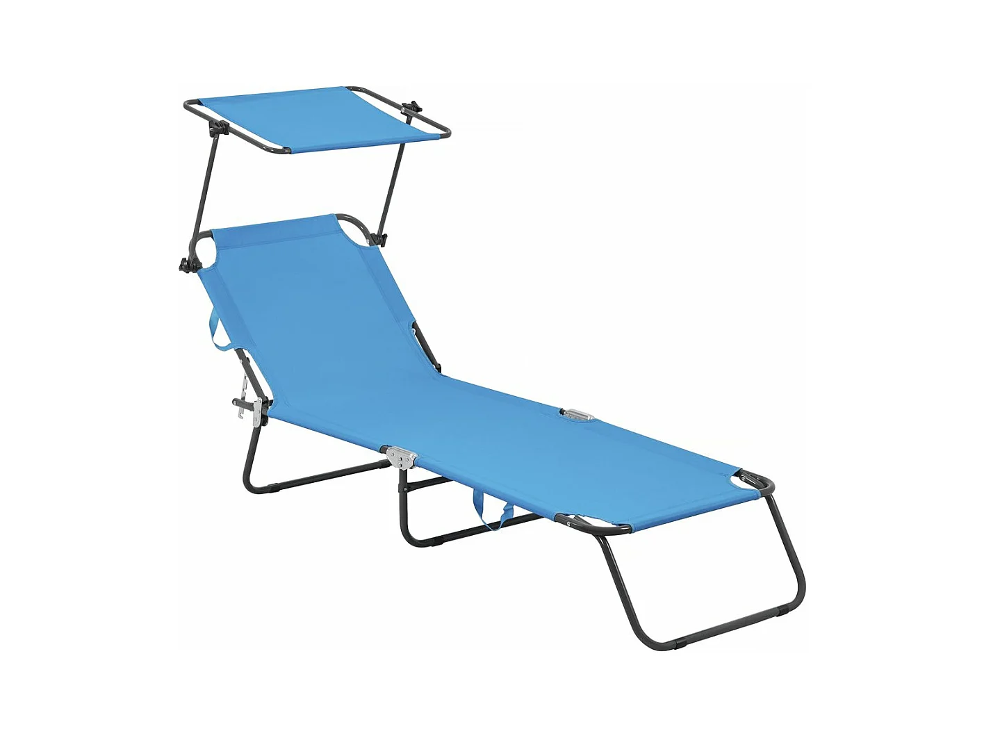 Bain de soleil pliable "Lazy" - Avec pare soleil - Bleu