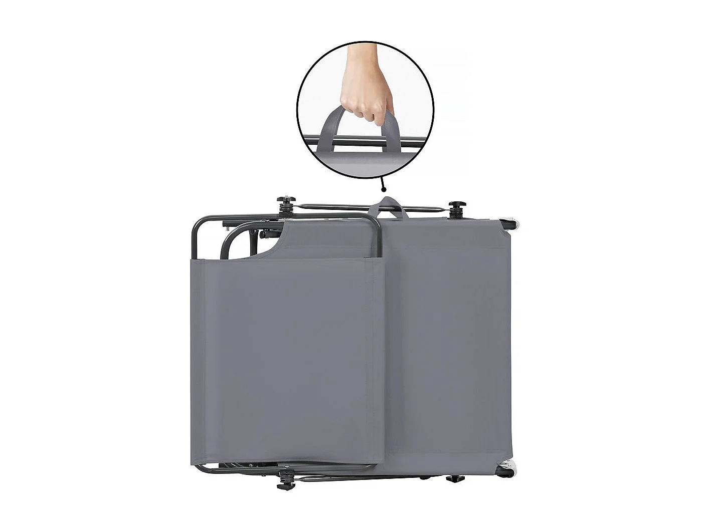 Klappbare Sonnenliege "Lazy" - Mit Sonnenschutz - Grau