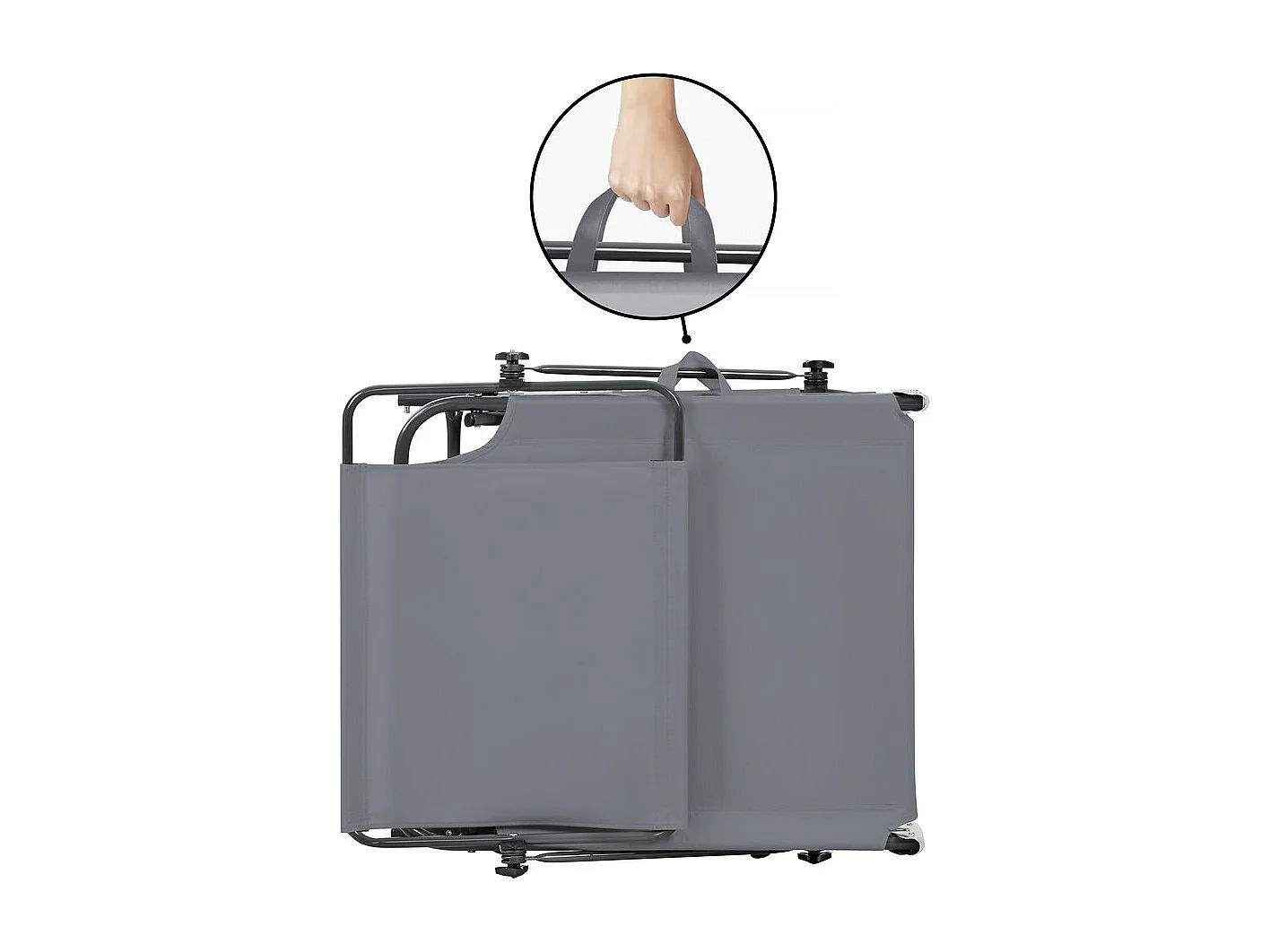 Klappbare Sonnenliegen 2er-Set "Lazy" - Mit Sonnenschutz - Grau