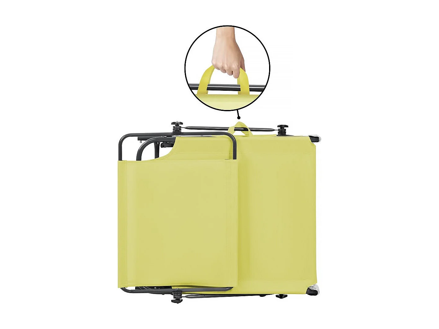 Lot de 2 chaises longues pliables "Lazy" avec pare-soleil, Jaune