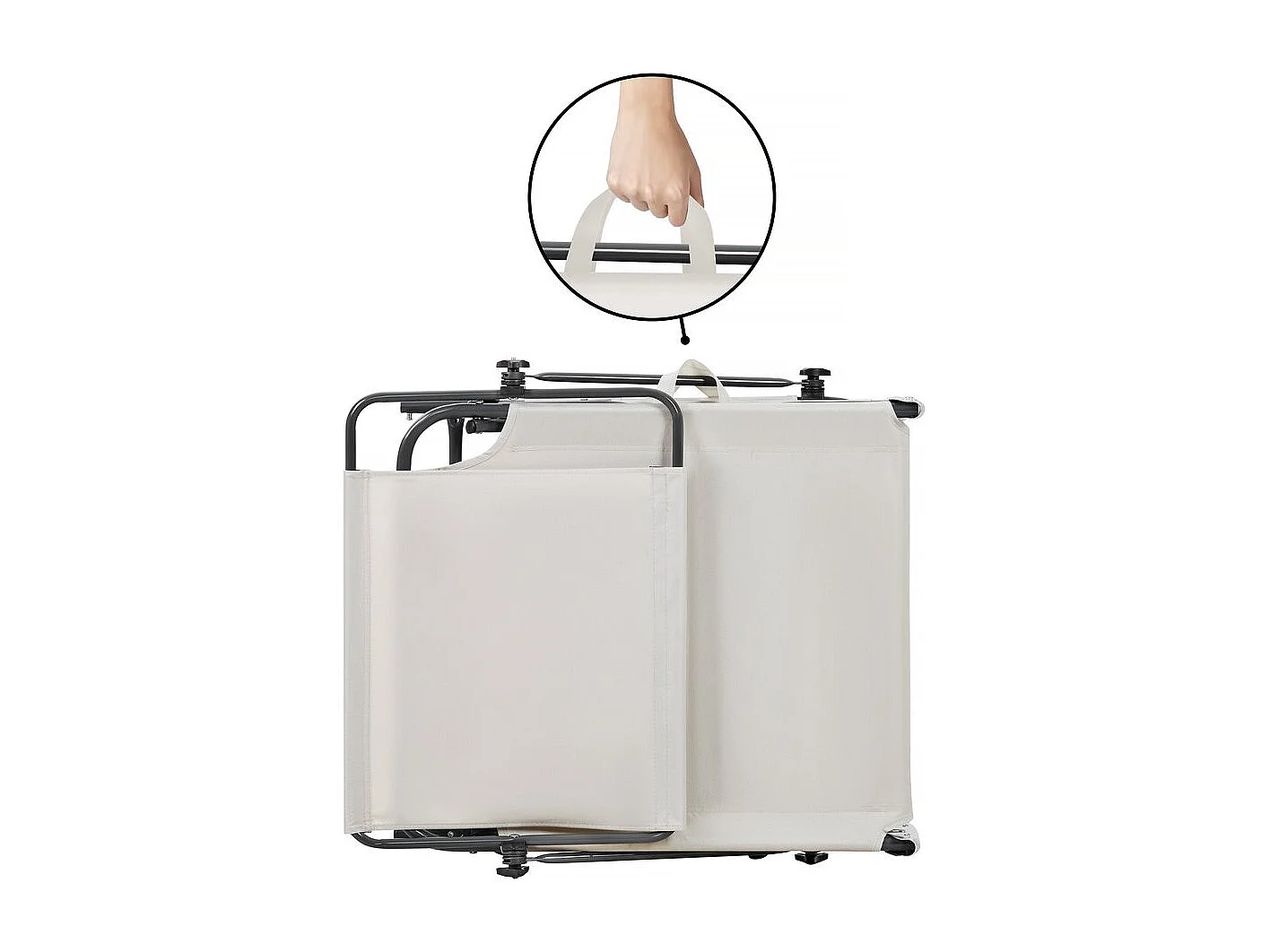 Lot de 2 bain de soleil pliable "Lazy" - Avec pare soleil - Beige