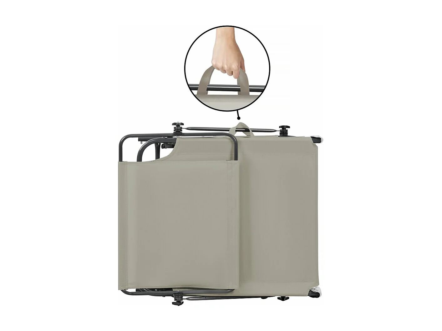 Zestaw 2 składanych leżaków "Lazy" z parasolem - Brązowy