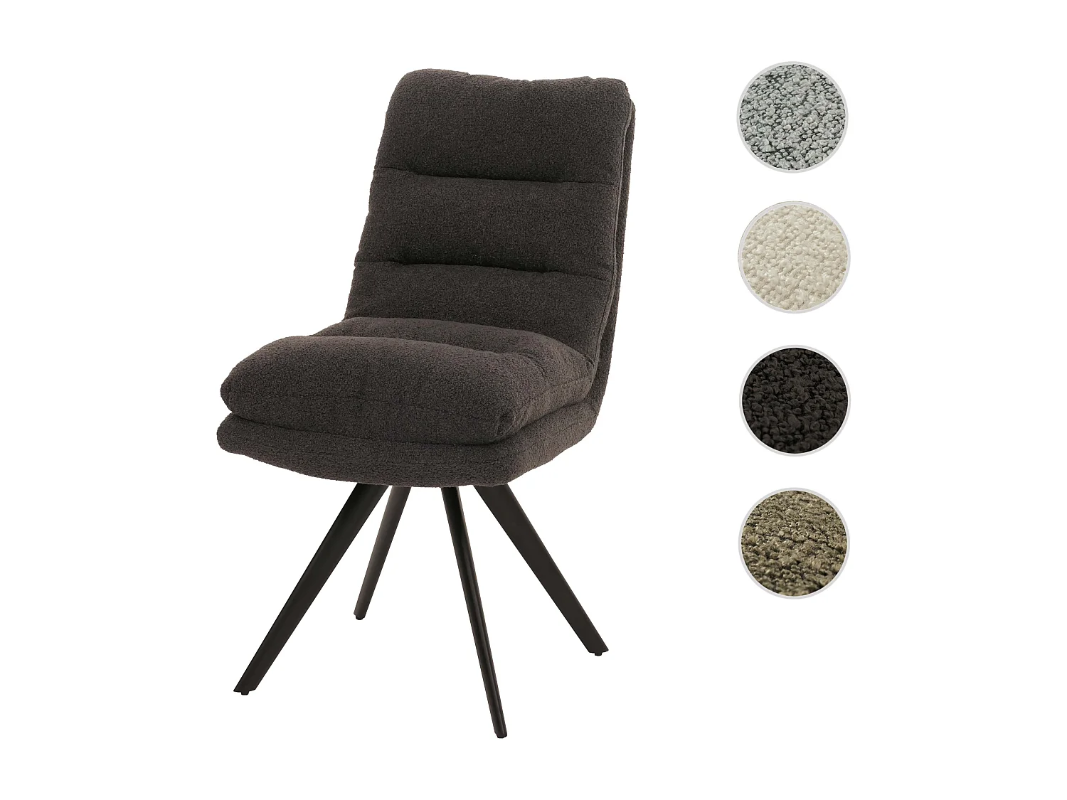 Chaise de salle à manger MCW-G66 Bouclé,  gris foncé