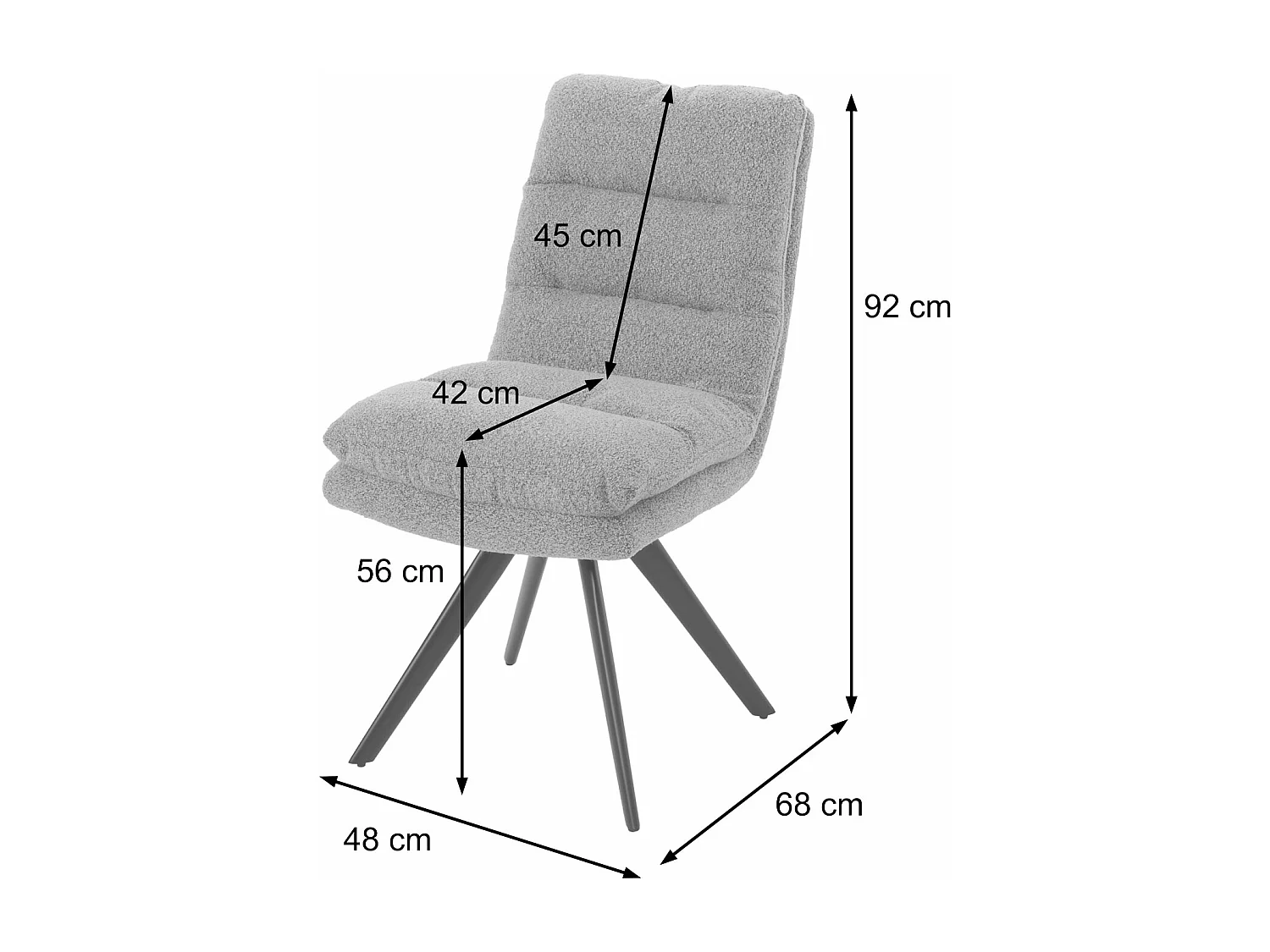 Esszimmerstuhl MCW-G66 Bouclé, Grün