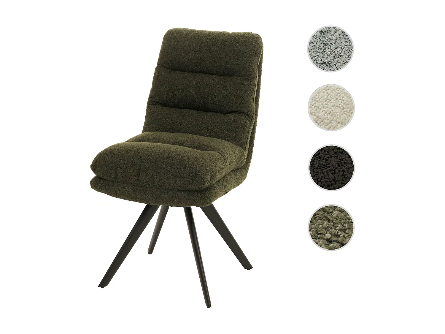 Esszimmerstuhl MCW-G66 Bouclé, Grün