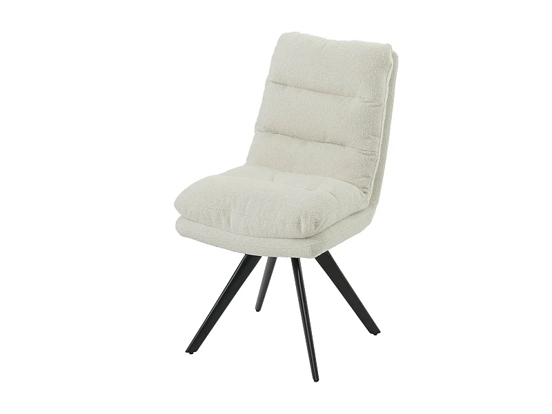 Eetkamerstoel MCW-G66 Bouclé,  crème wit