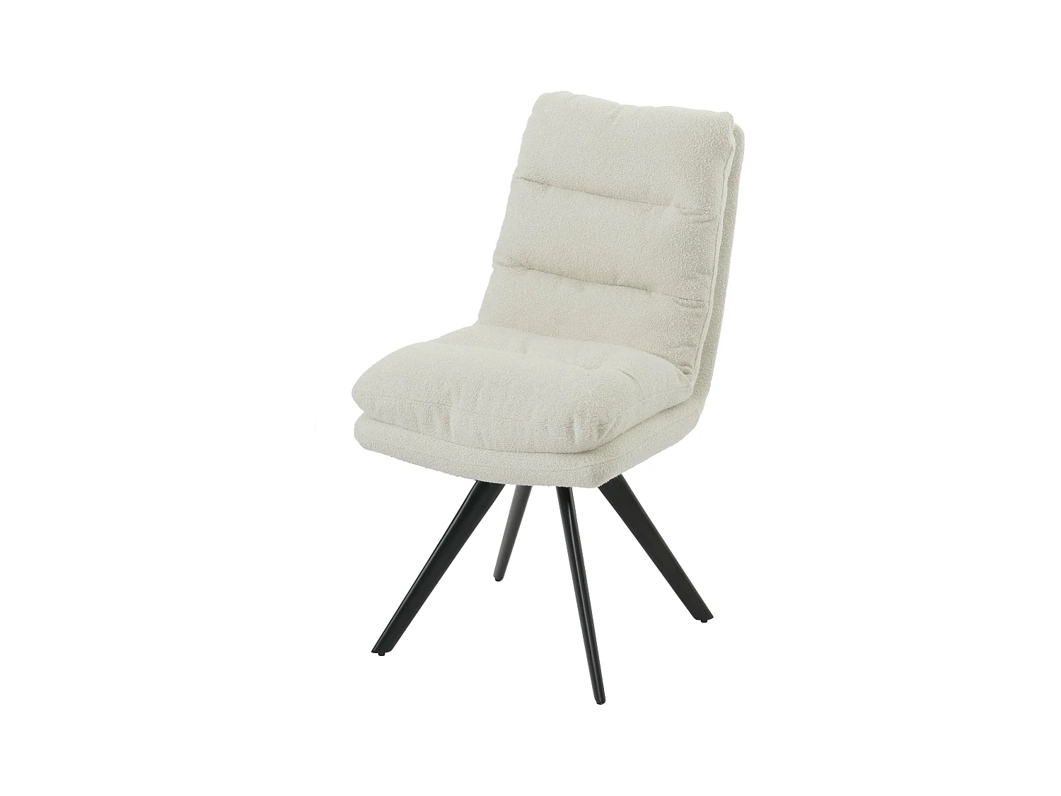 Chaise de salle à manger MCW-G66 Bouclé,  blanc crème