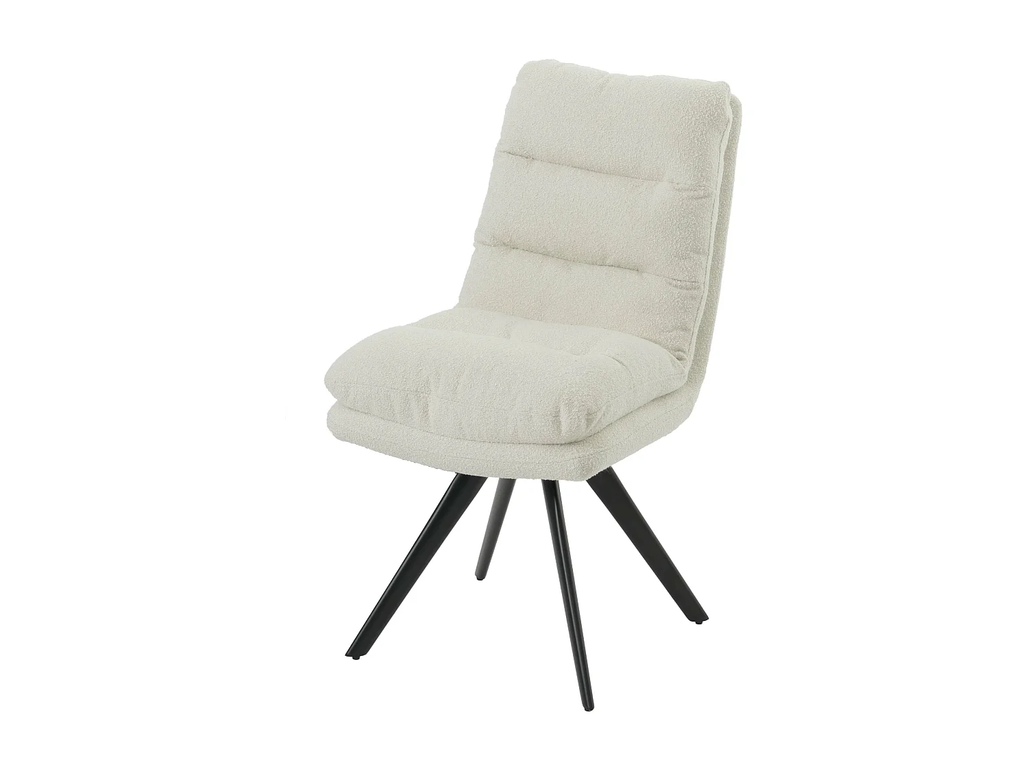 Chaise de salle à manger MCW-G66 Bouclé,  blanc crème