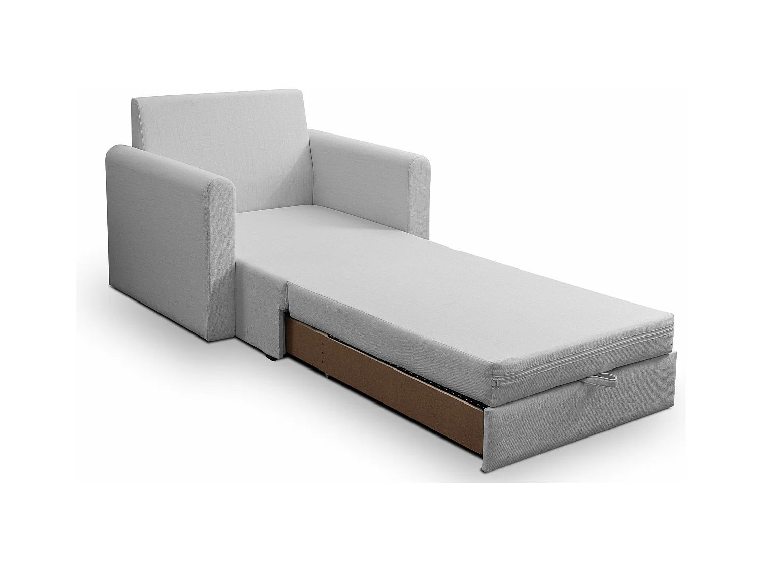 Schlafsessel - Hellgrau - 75x196 cm - DEJANO