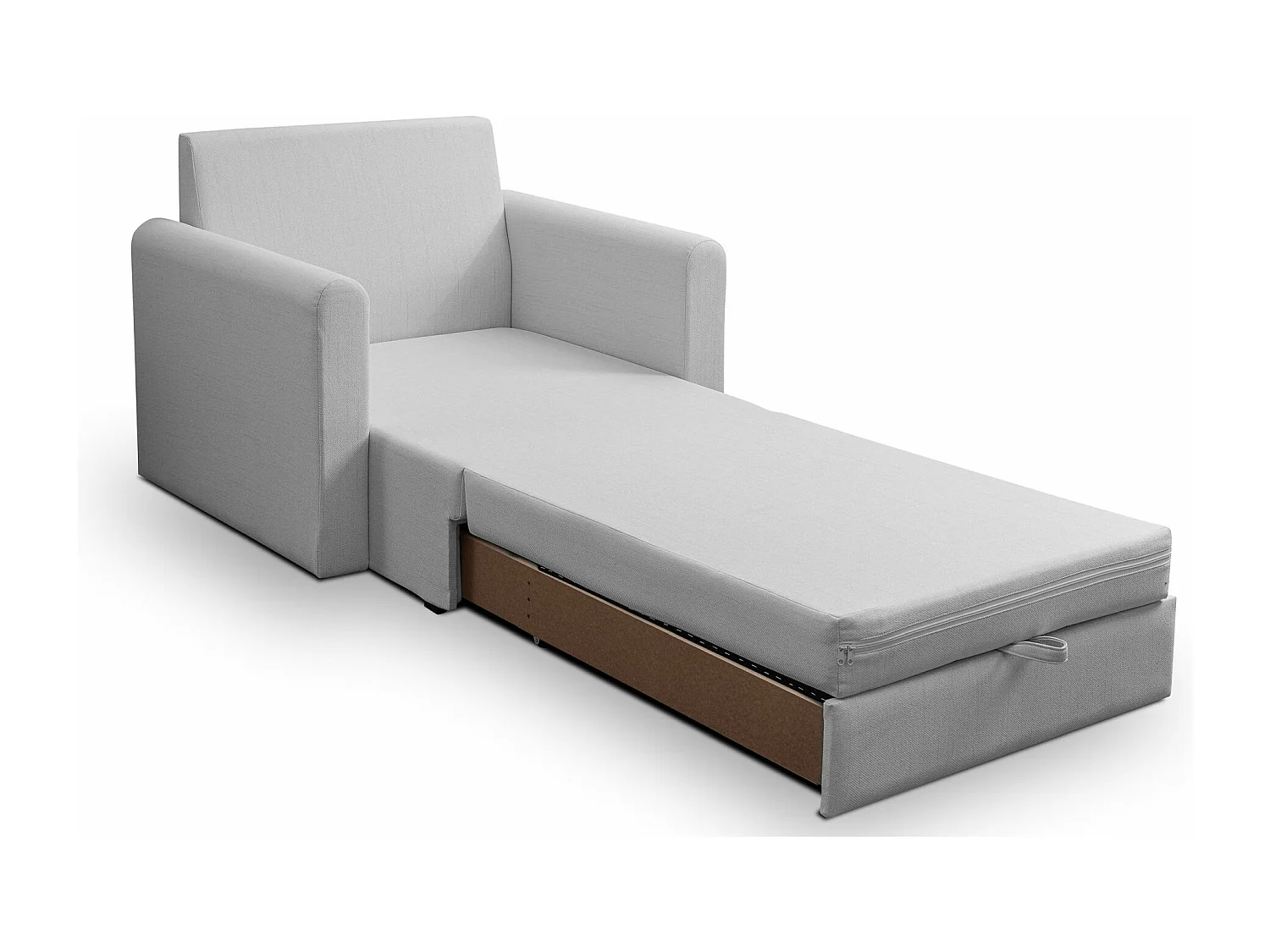 Fauteuil convertible 1 place - gris clair - DEJANO