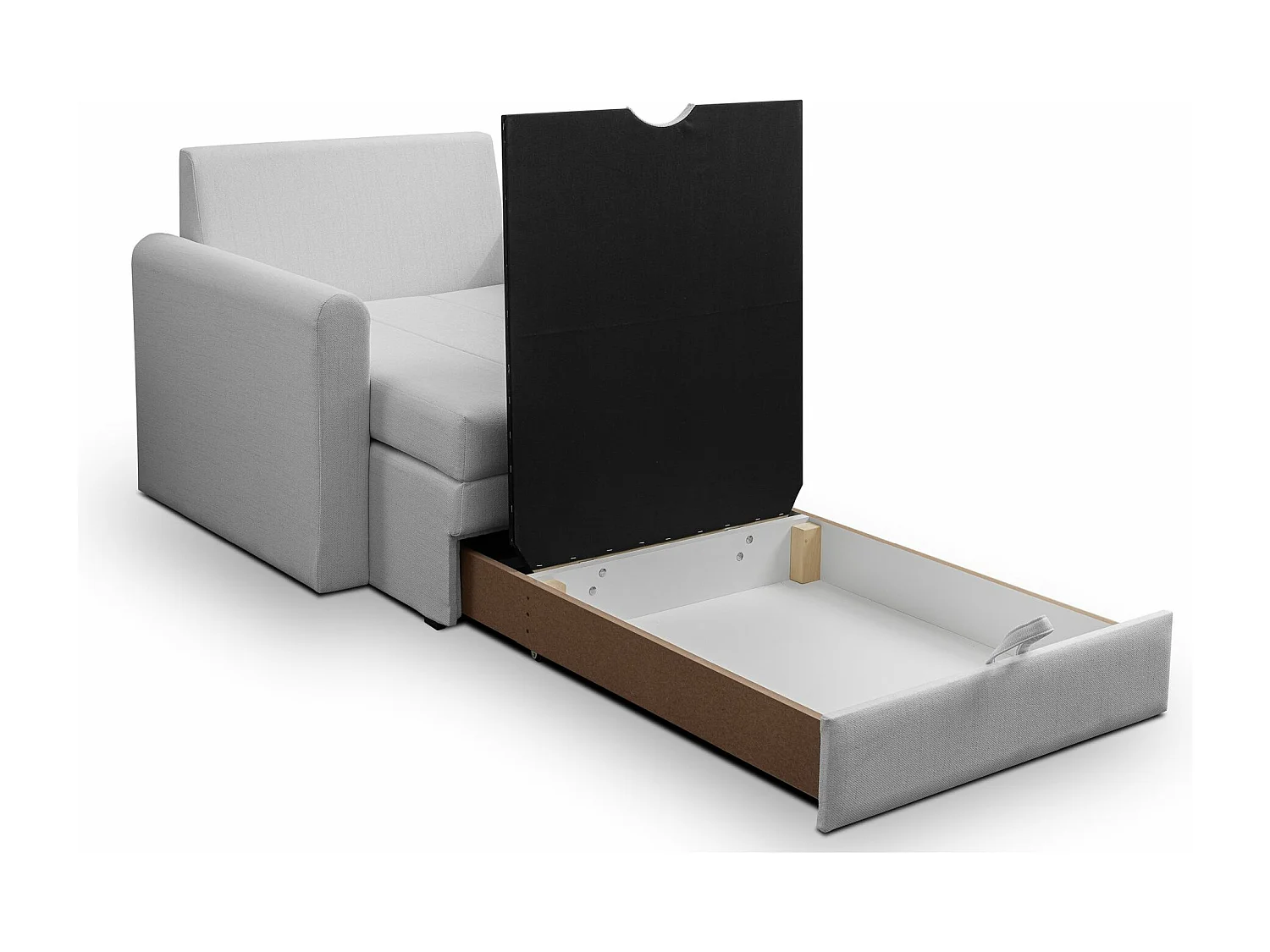 Fauteuil convertible 1 place - gris clair - DEJANO