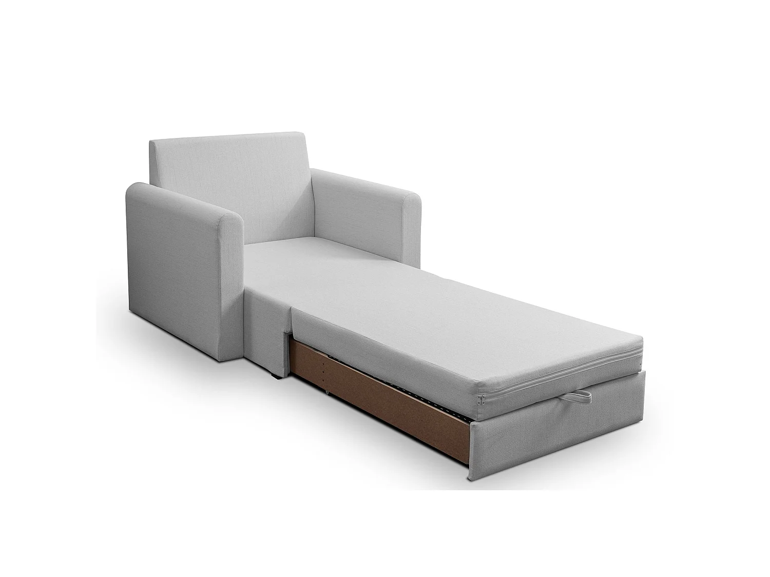 Fauteuil convertible 1 place - gris clair - DEJANO