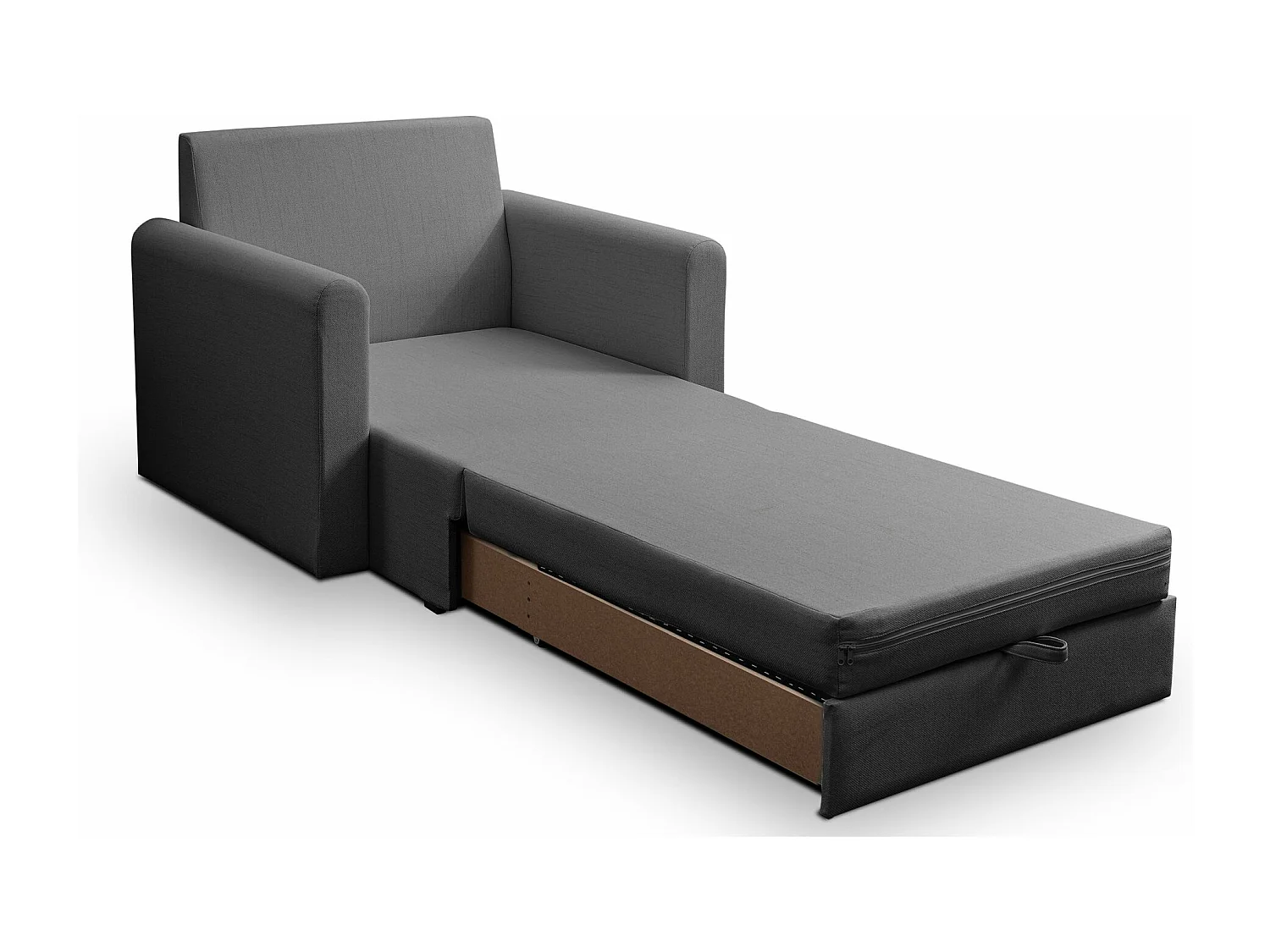 Schlafsessel - Dunkelgrau - 75x196 cm - DEJANO