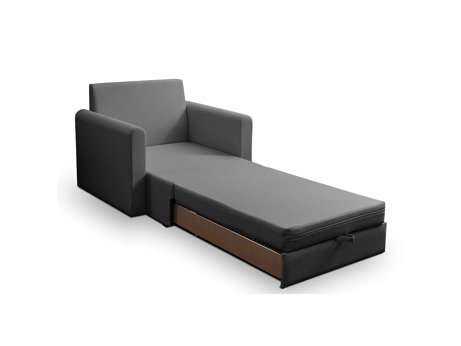 Fauteuil convertible 1 place - gris foncé - DEJANO