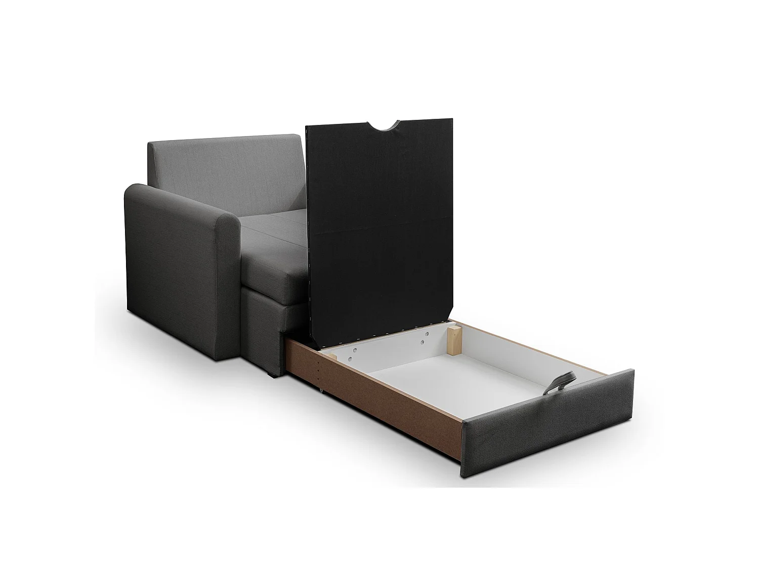Fauteuil convertible 1 place - gris foncé - DEJANO