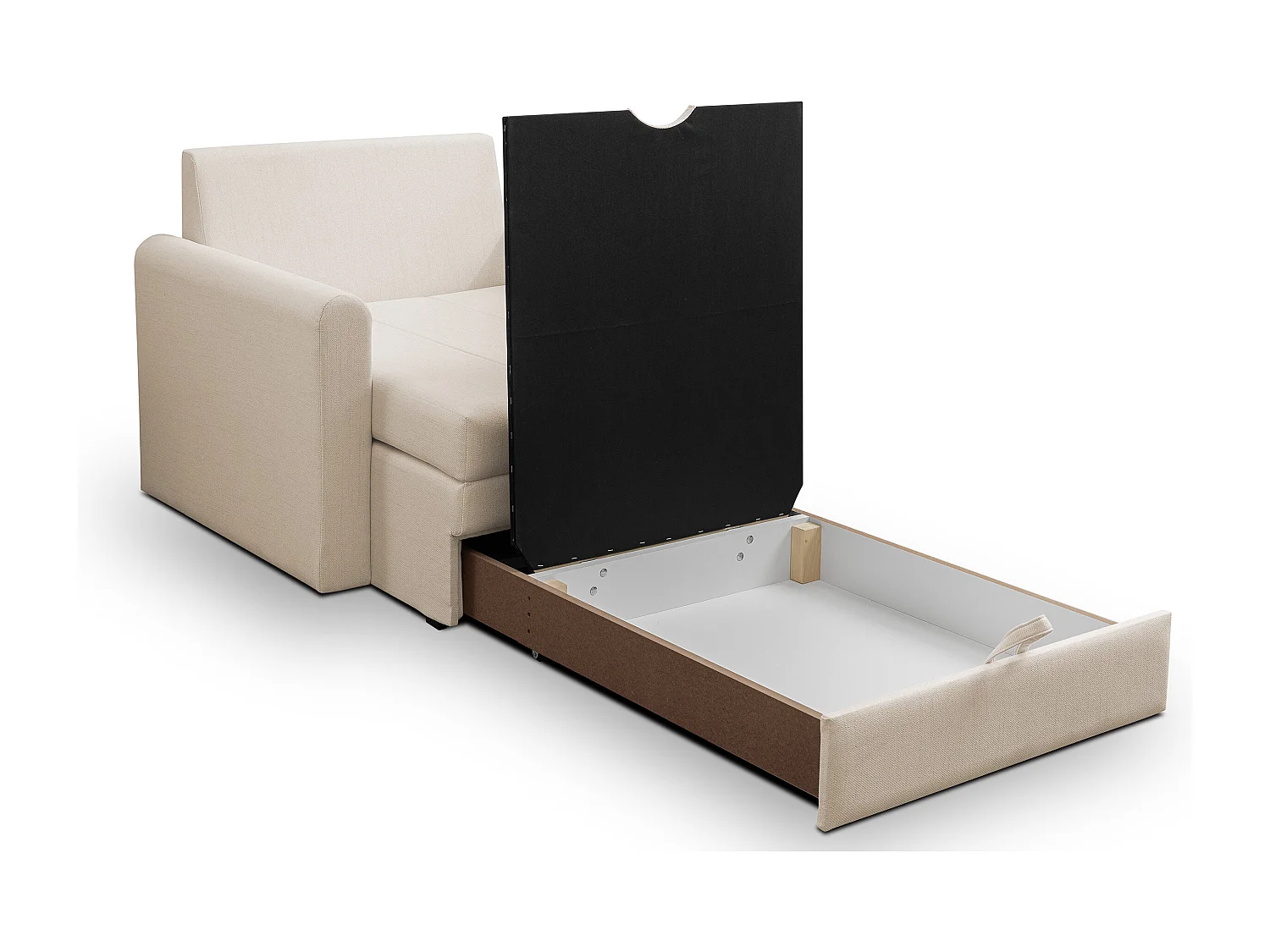 Fauteuil convertible 1 place - beige clair - DEJANO