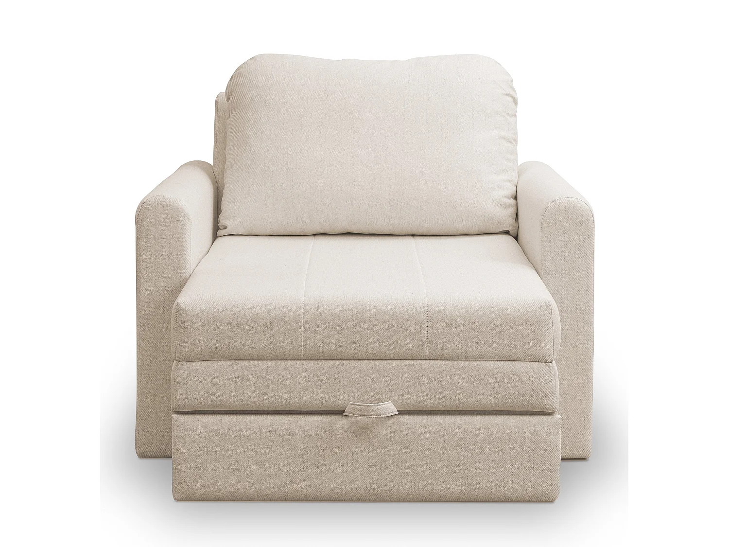 Fauteuil convertible 1 place - beige clair - DEJANO