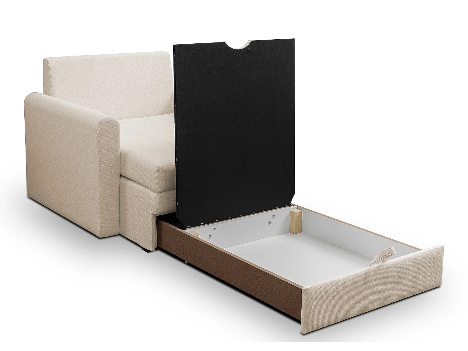Fauteuil convertible 1 place - beige clair - DEJANO