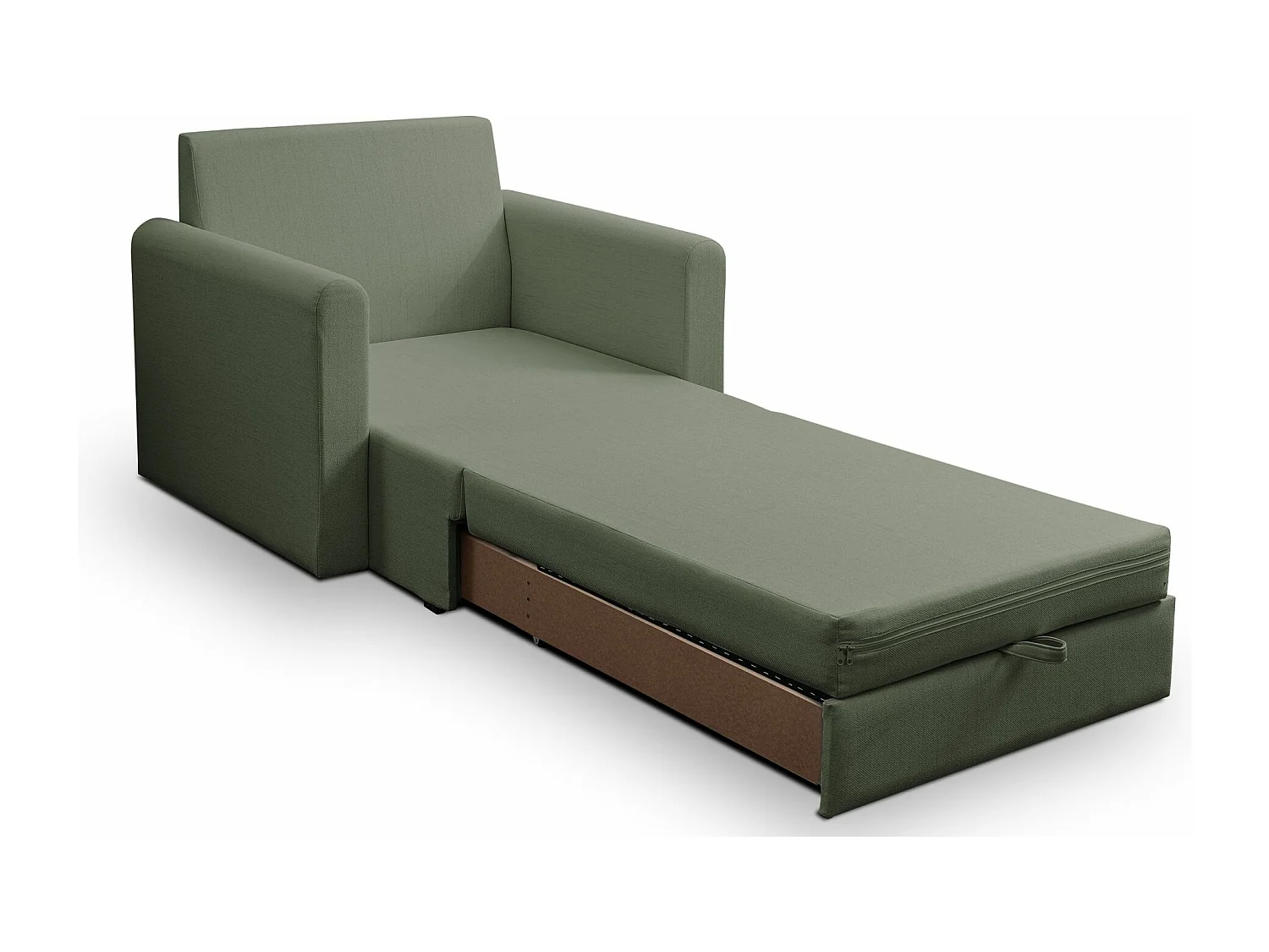 Fauteuil convertible 1 place - vert sauge - DEJANO