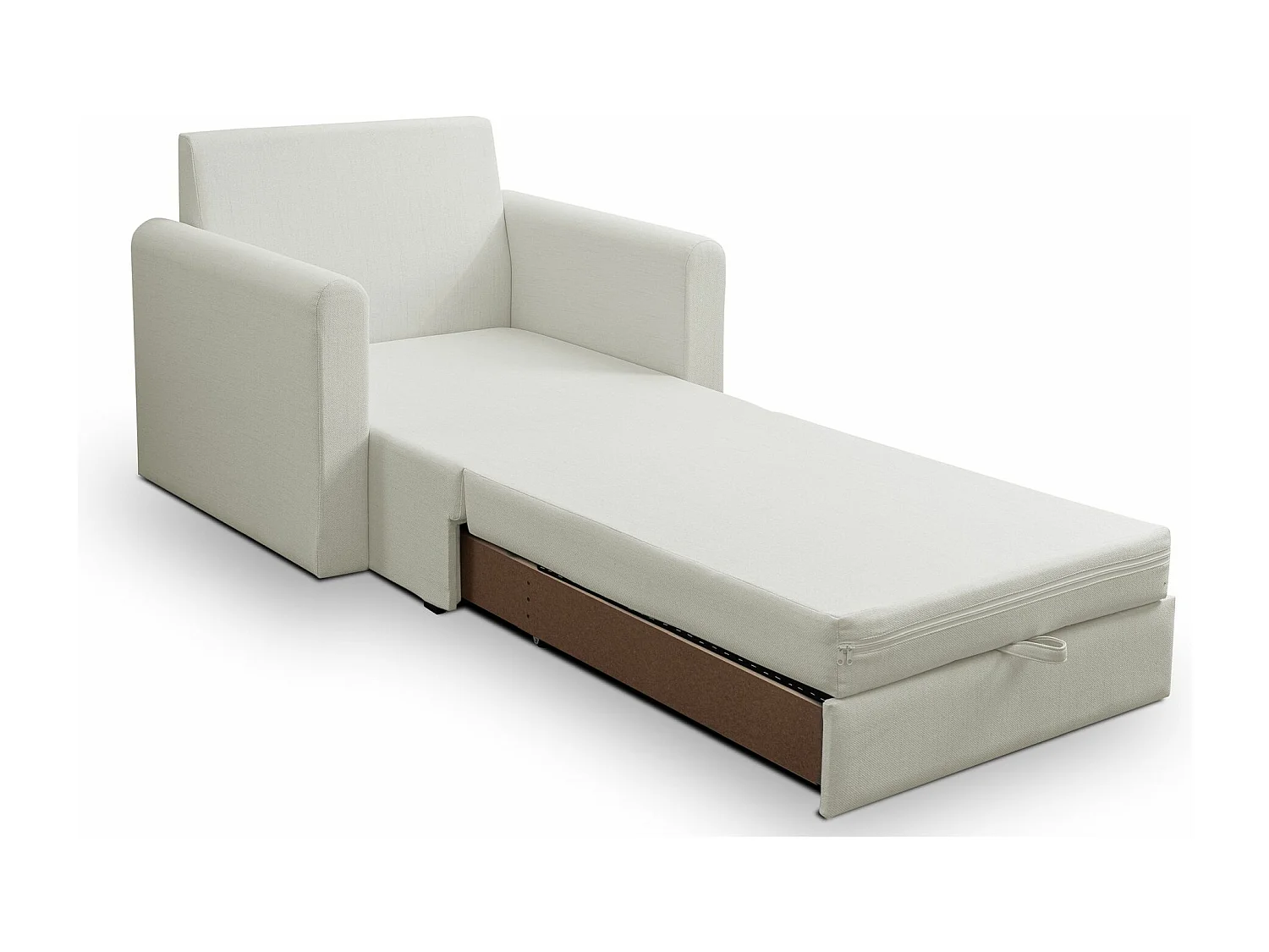 Fauteuil convertible 1 place - crème - DEJANO