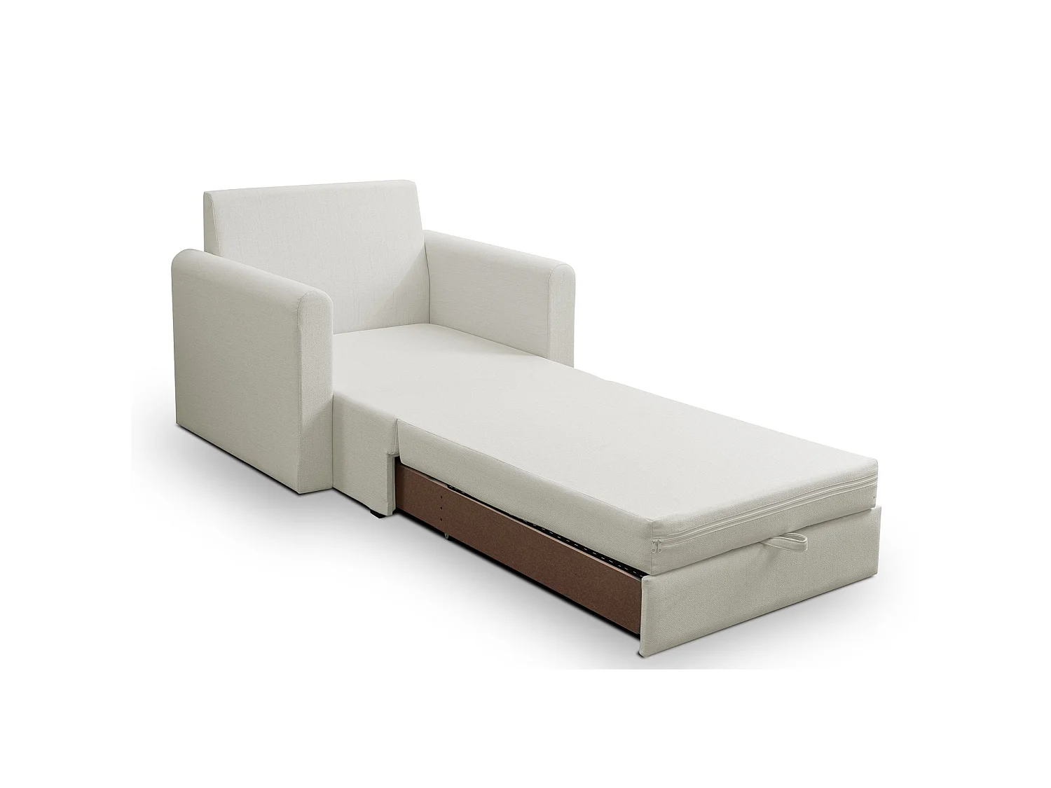 Fauteuil convertible 1 place - crème - DEJANO