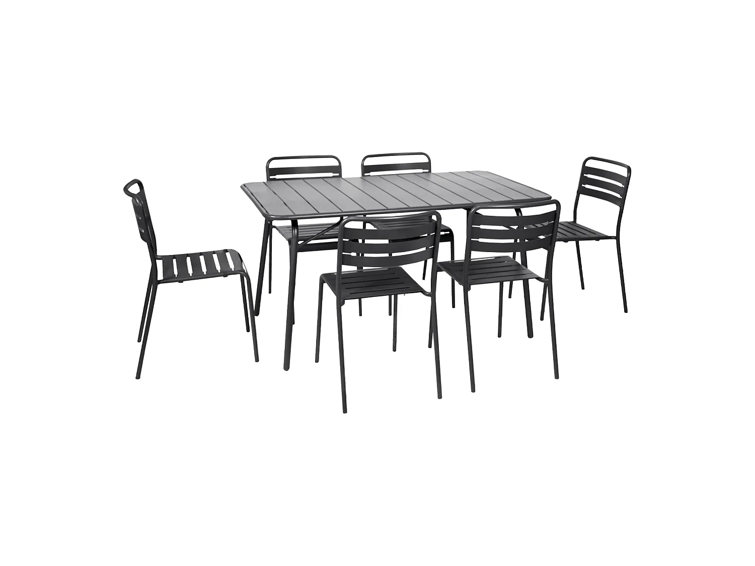 Mesa de jardín plegable de metal con 6 sillas antracita