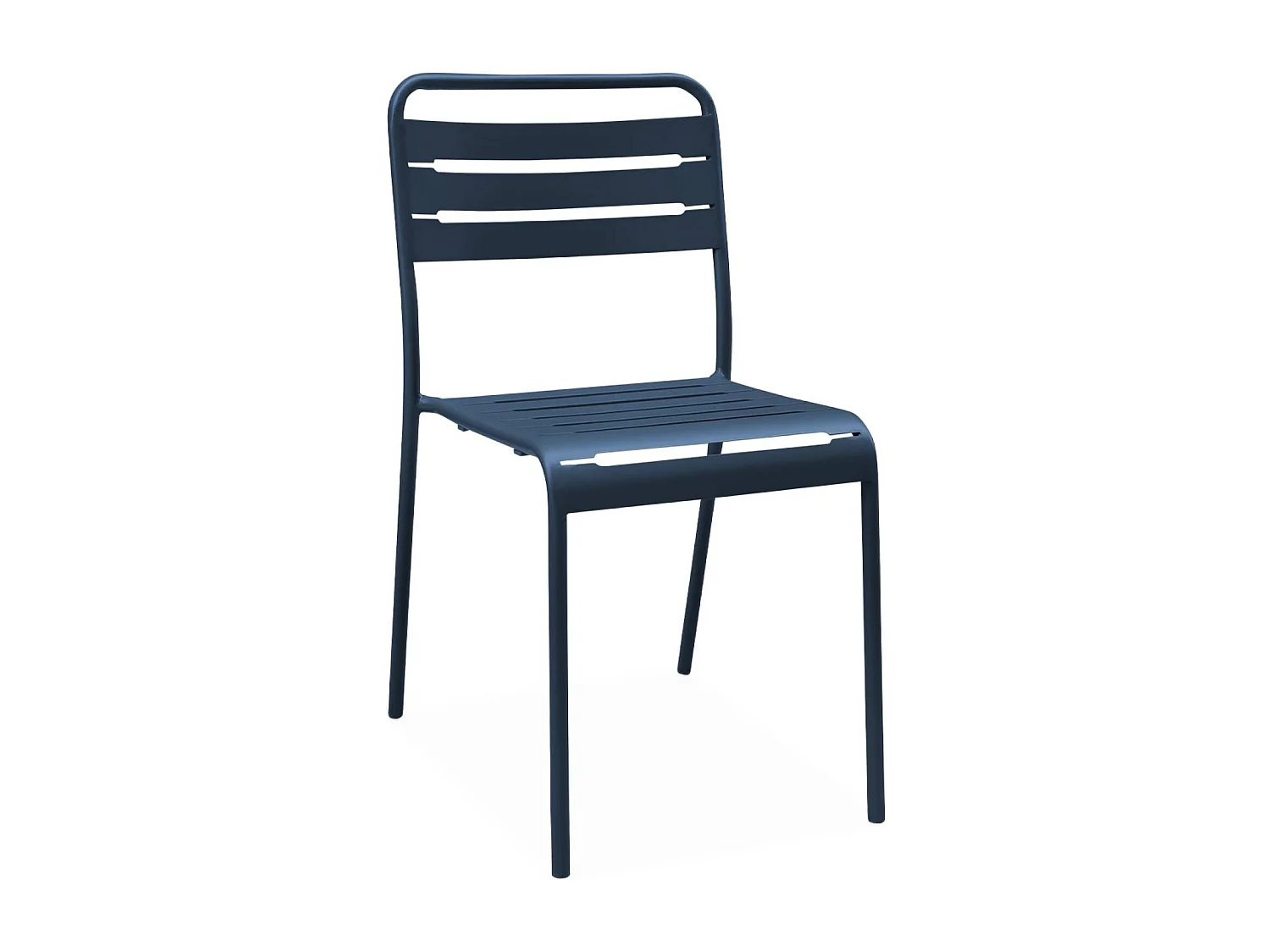 Table de jardin métal + 2 assises bleu marine Amélia