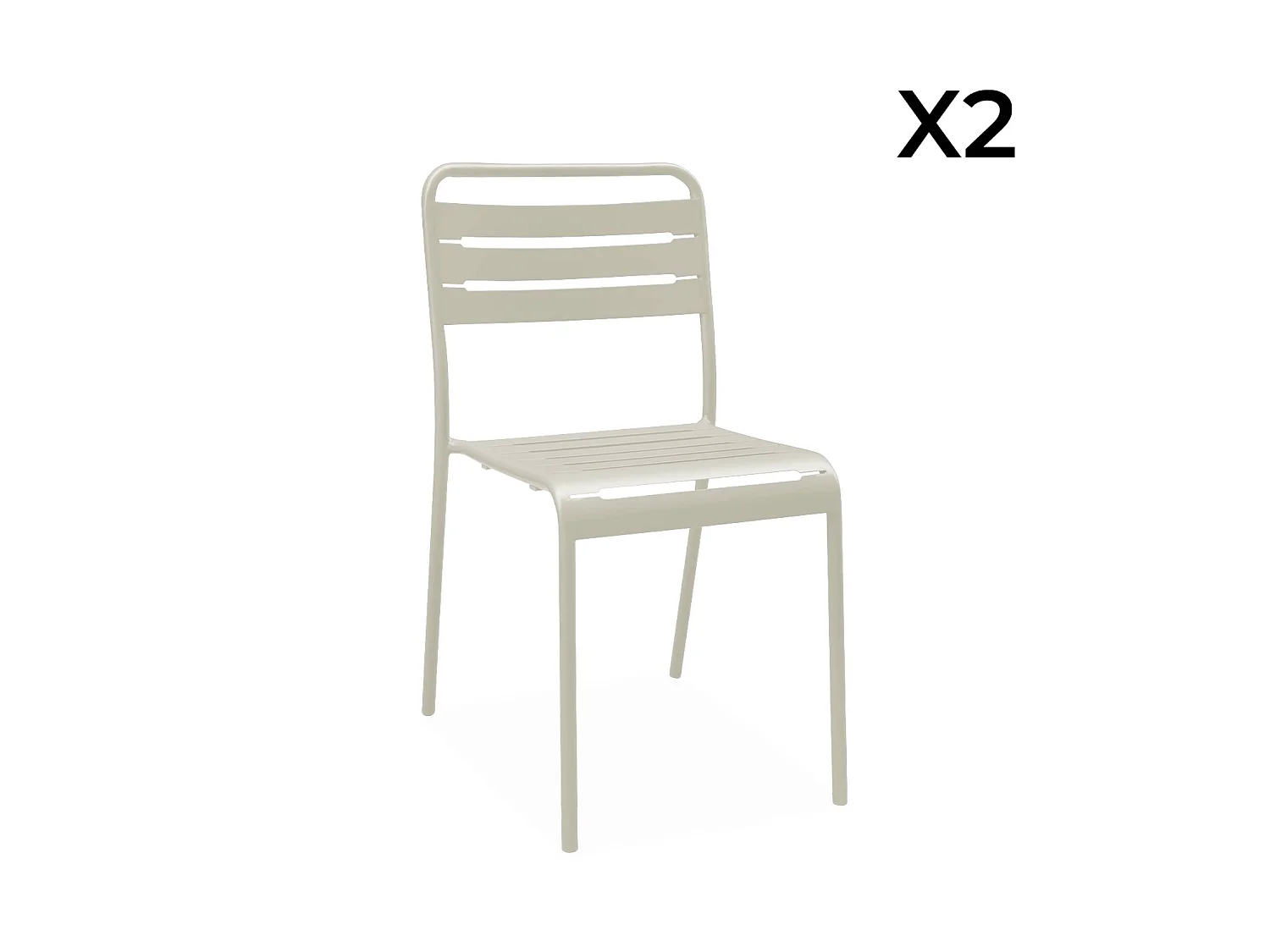 Mesa de jardín de metal con 2 sillas beige