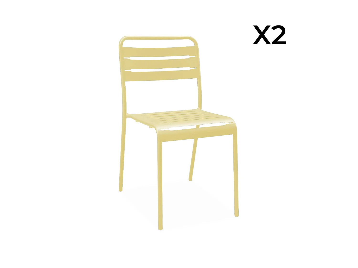 Set tavolo da giardino bistrot in metallo con 2 sedie, giallo