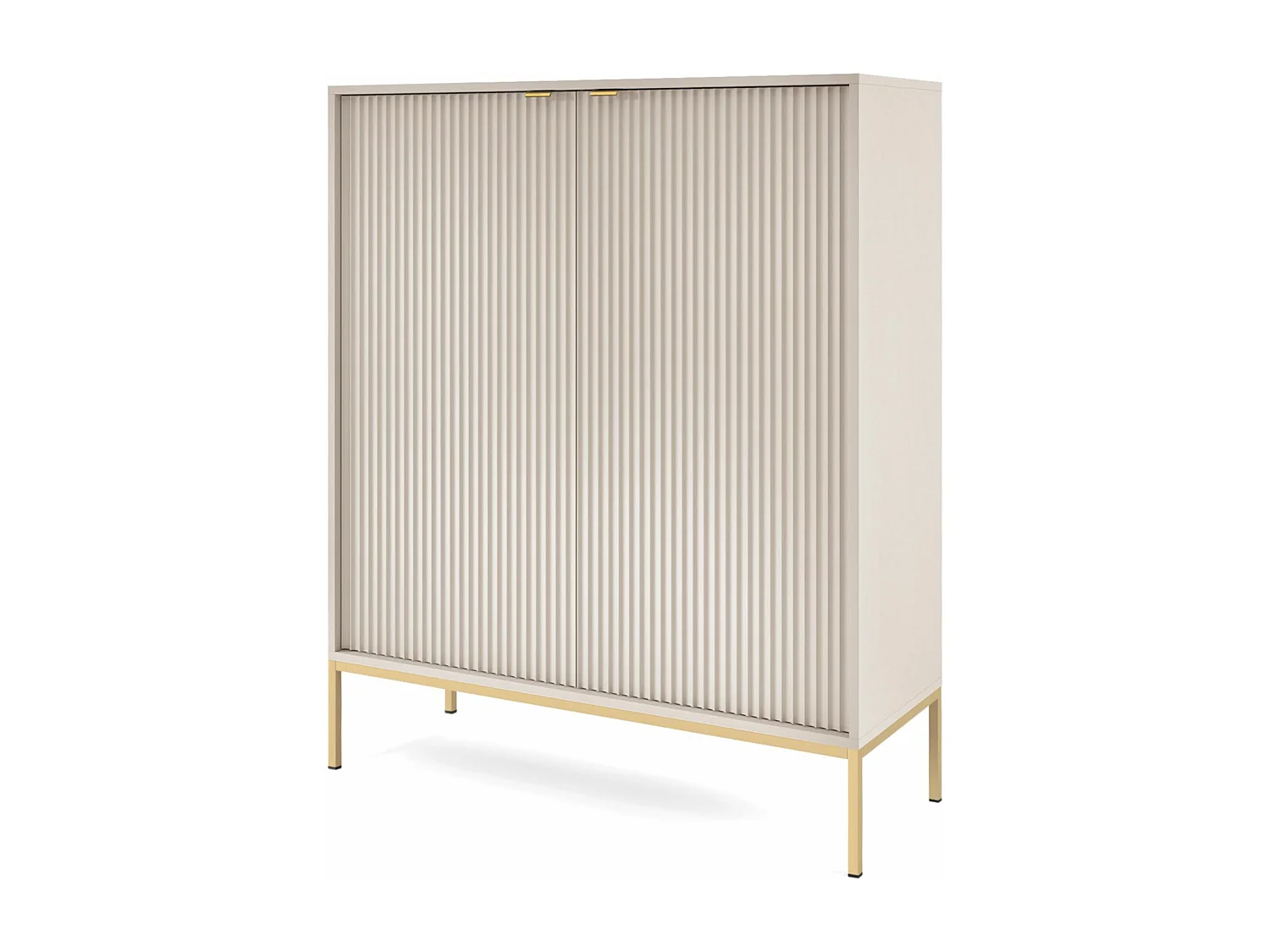 Buffet haut - 104 cm - grėge avec pieds dorés - VELLORE