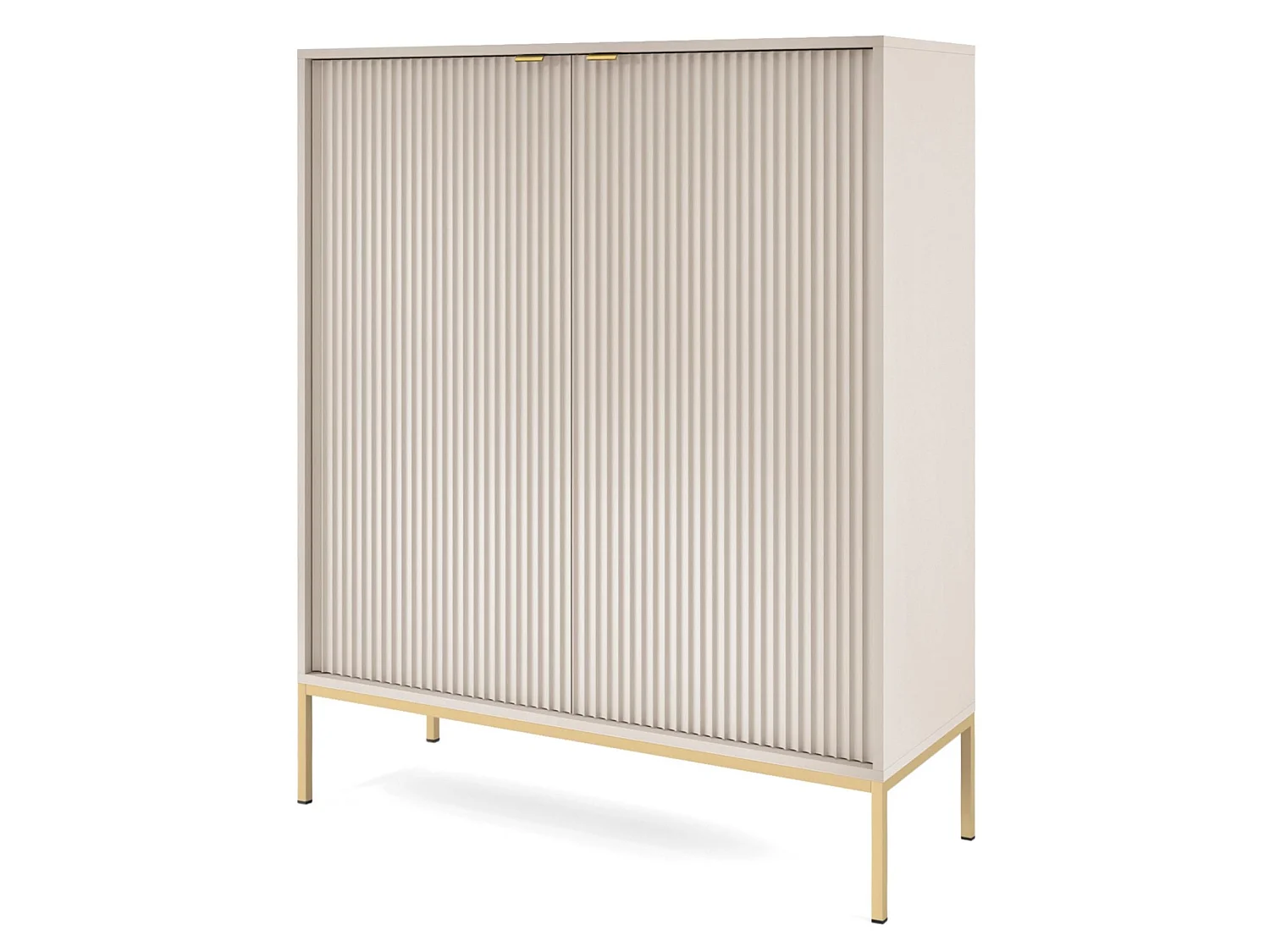 Buffet haut - 104 cm - grėge avec pieds dorés - VELLORE