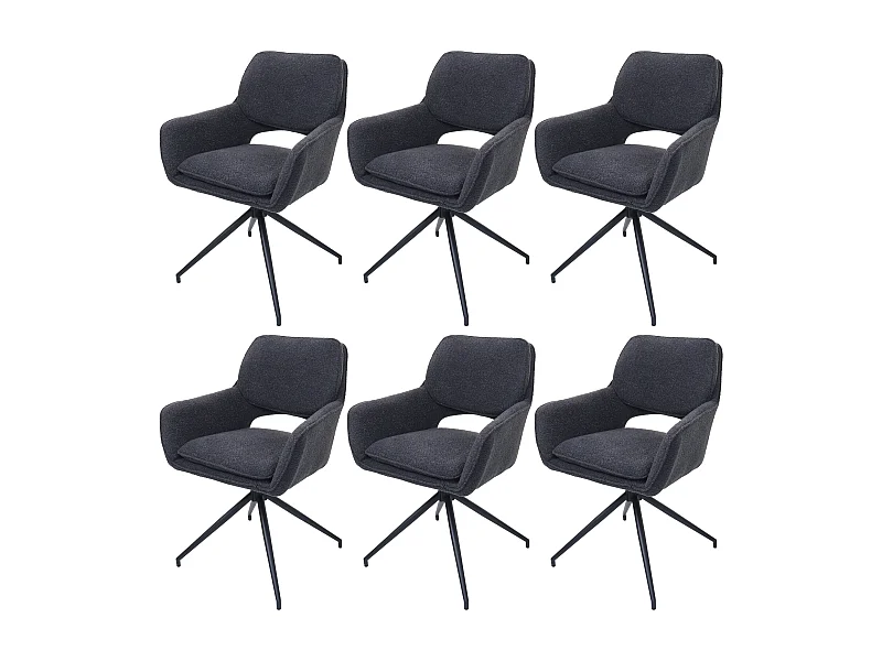 Esszimmerstuhl MCW-N74 (6er-Set), Dunkelgrau