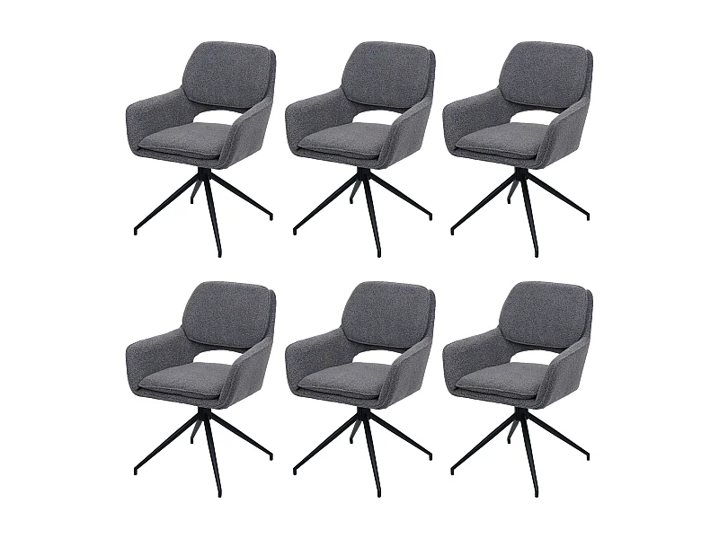 Eetkamerstoel MCW-N74 (set van 6),  grijs