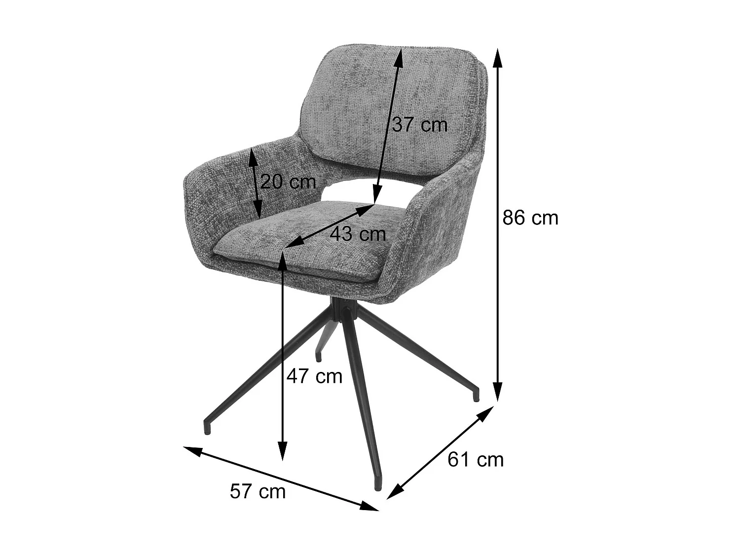 Eetkamerstoel MCW-N74 (set van 6),  crème