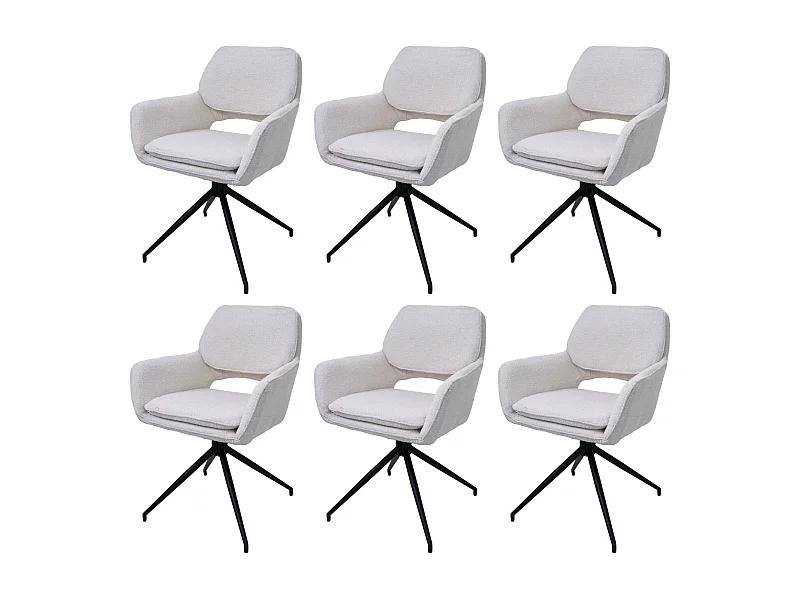 Chaise de salle à manger MCW-N74 (lot de 6),  crème