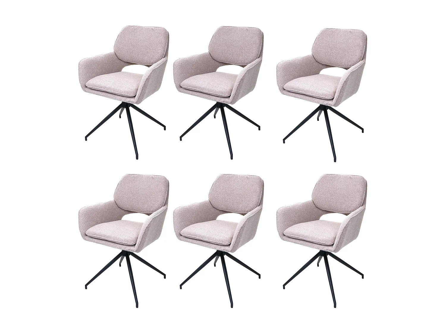 MCW-N74 cadeira de jantar (conjunto de 6),  bege