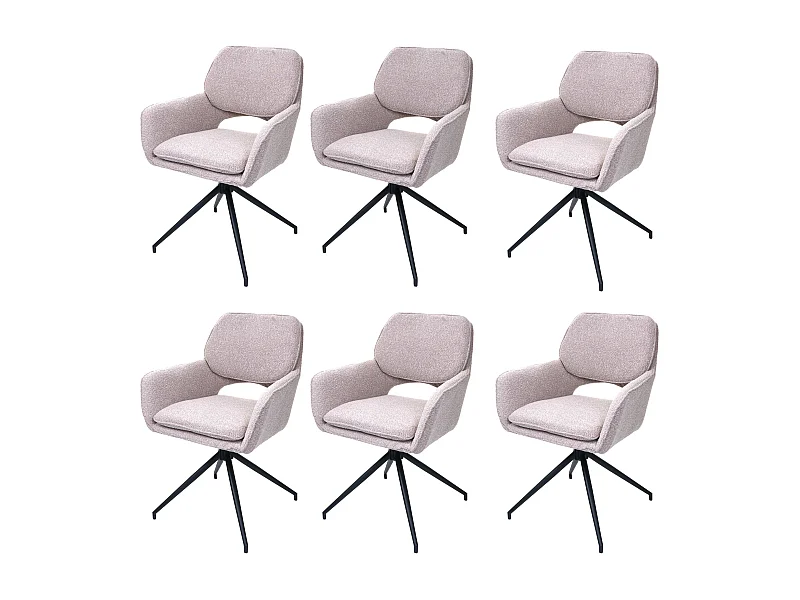 Chaise de salle à manger MCW-N74 (lot de 6),  beige