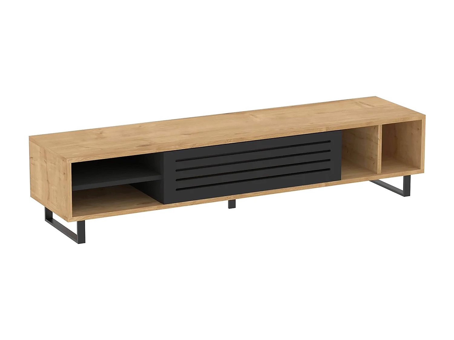 Meuble TV 160 cm effet bois clair