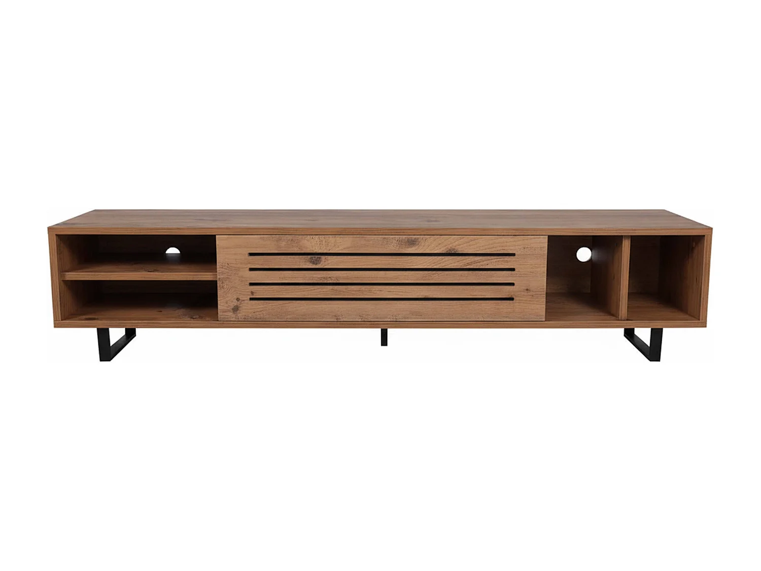 Meuble TV 160 cm effet bois foncé