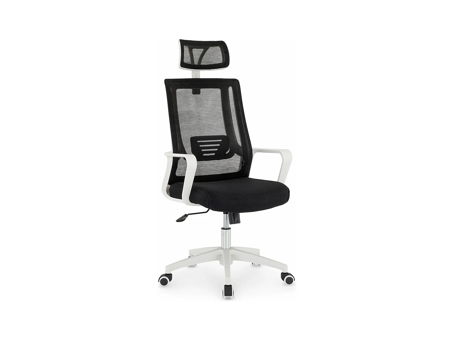 Chaise de bureau AUCKLAND, Pivotante et réglable en hauteur, Tissu mesh, Avec accoudoirs et Repose-Tête, Noir