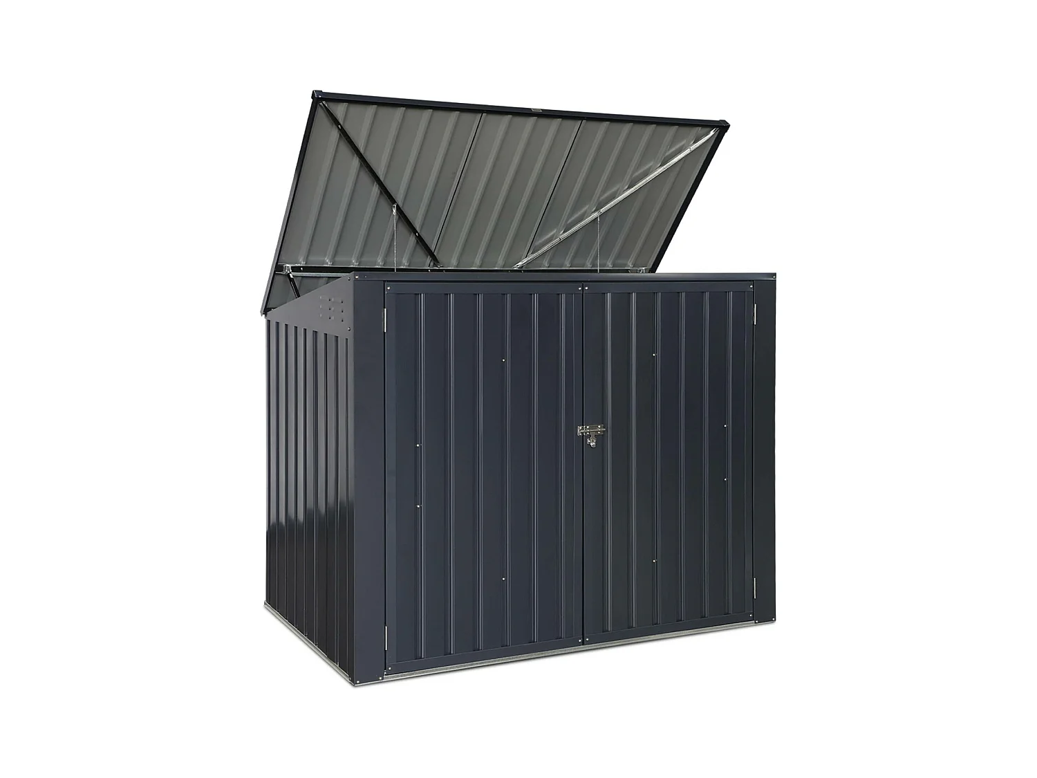 Cache poubelle double couleur gris anthracite. 1.75m²