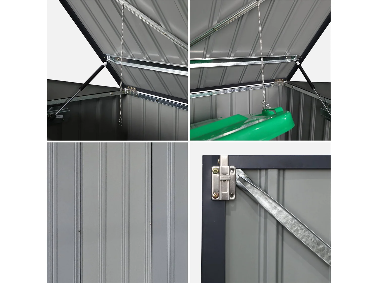 Cache poubelle double couleur gris anthracite. 1.75m²