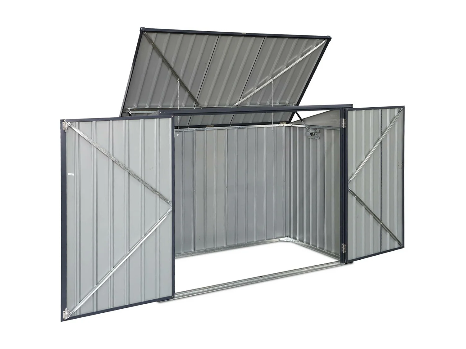 Cache poubelle double couleur gris anthracite. 1.75m²