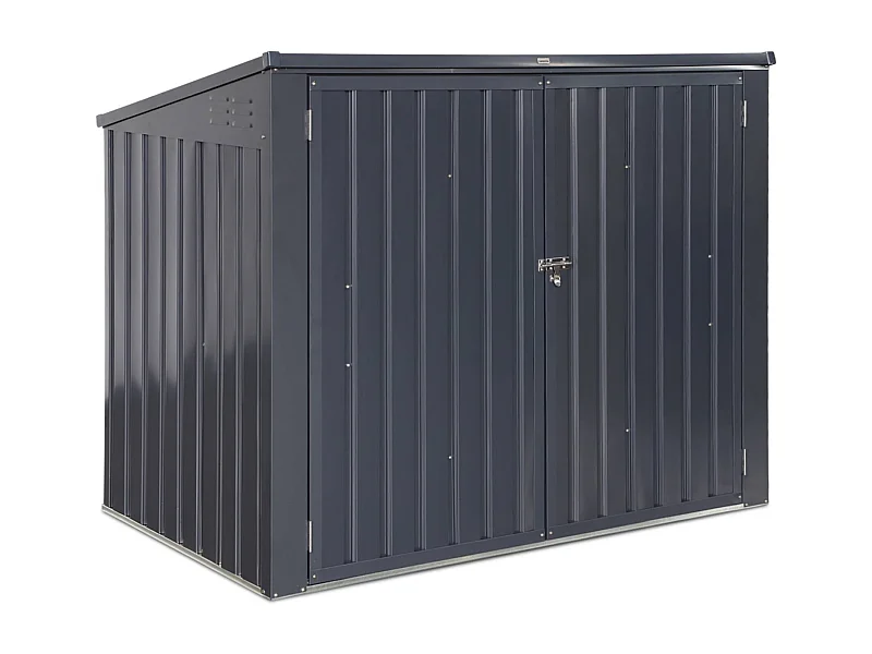 Cache poubelle double couleur gris anthracite. 1.75m²