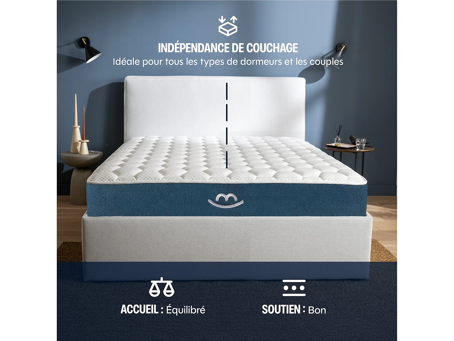 Matelas hybride mousse et ressorts 120x190 épais 22cm