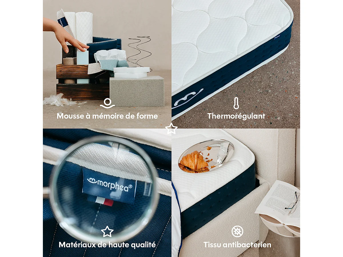 Matelas hybride mousse et ressorts 140x200 épais 22cm