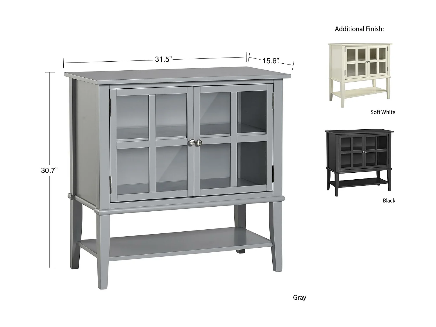 Franklin | Armoire avec 2 portes en MDF gris