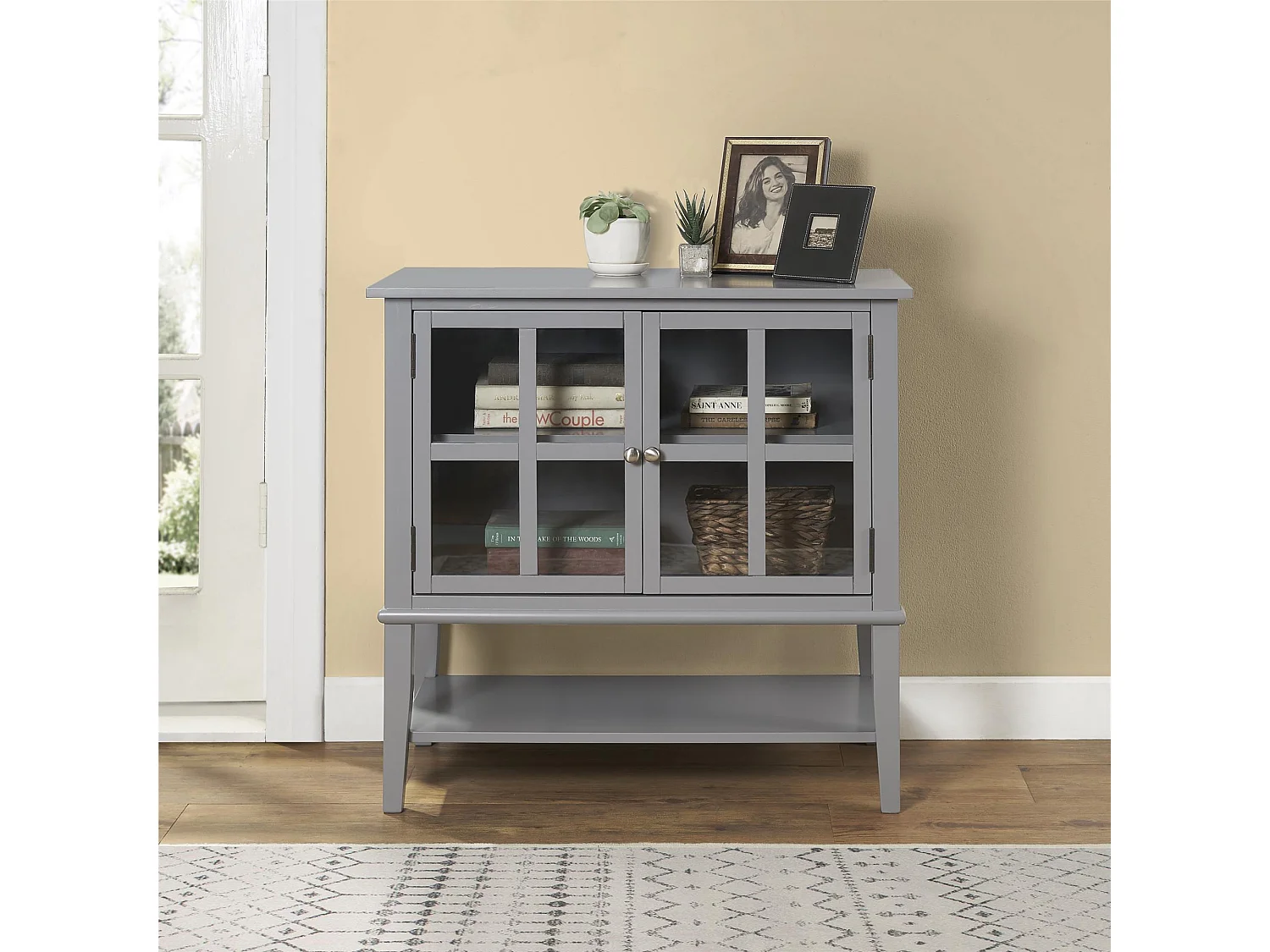 Franklin | Armoire avec 2 portes en MDF gris